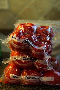 Vacuum packed tomatoes for freezer with Tomato Dirt